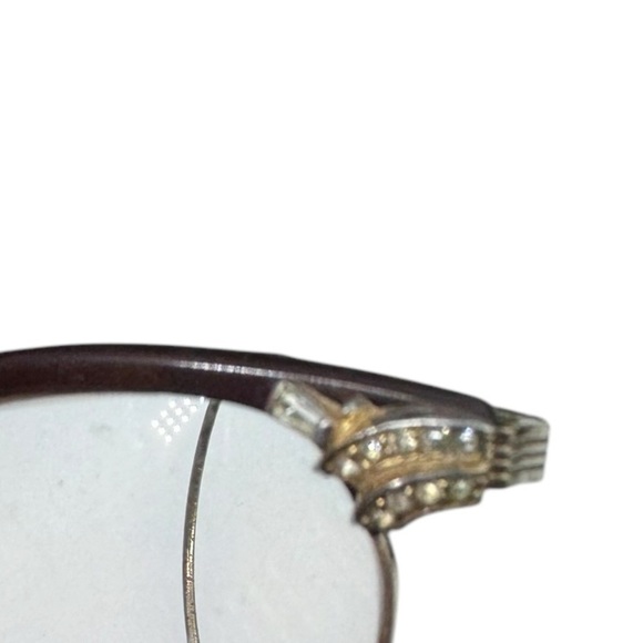 Vintage cat eye bejeweled mid century eyeglass frames. - Picture 3 of 8